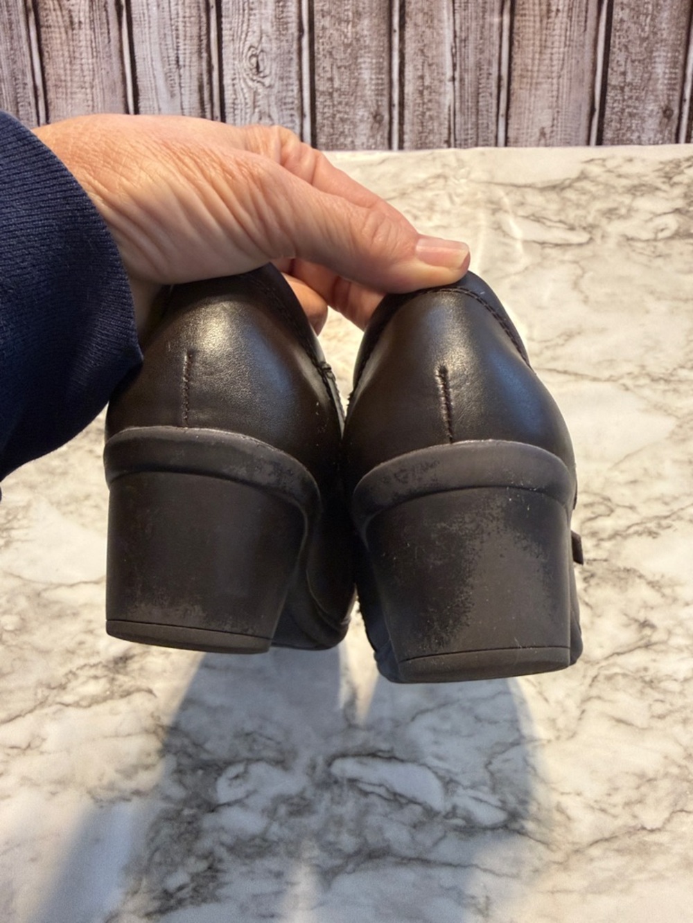 Bass Women's Dark Brown Slip-On Loafers with Buckle Accent - Picture 5 of 7